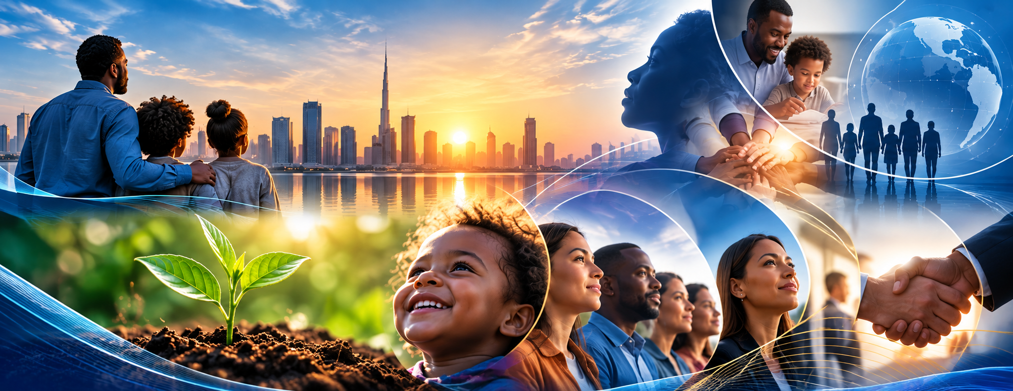 Families, children, community leaders, professional collaboration, growth and global connection representing FFCA training and professional development