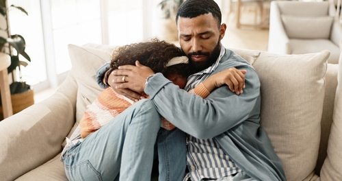 Father supporting daughters mental health